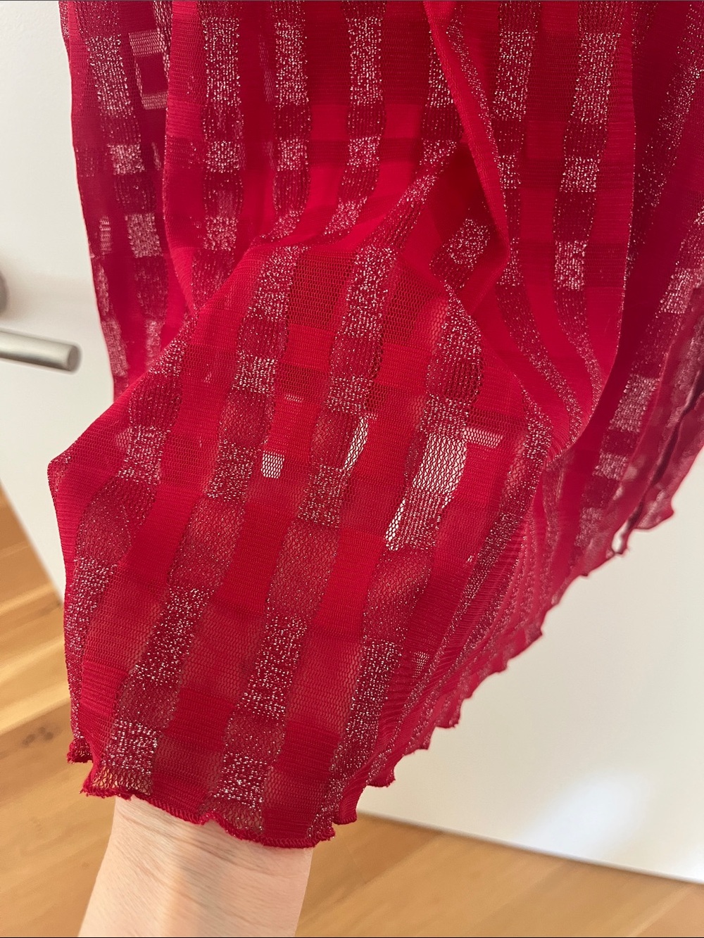 Lisa Says Gay/ Second Skin x Find Me Now red metallic mesh dress - Picture 3 of 5